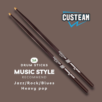 Coffee Hickory Drumsticks 5A,7A - CUSTEAM Colored Drumsticks - Drumsticks - custeam