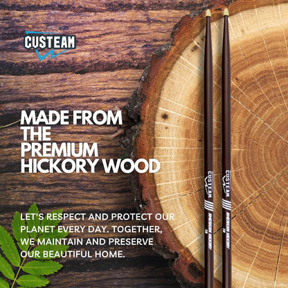 Coffee Hickory Drumsticks 5A,7A - CUSTEAM Colored Drumsticks - Drumsticks - custeam