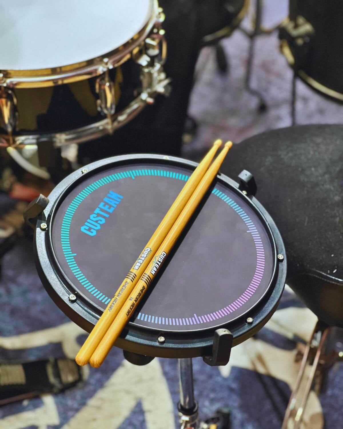 CUSTEAM 12 Inch Drum Practice Pad - Simulated Snare Sound, Noise - Free, Portable and Durable - drum pad - custeam