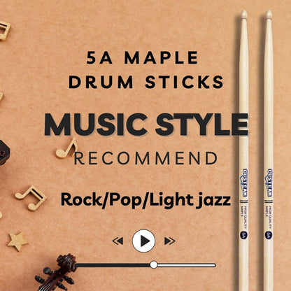 CUSTEAM Maple Drumsticks 7A/5A - Perfect for Daily Practice - Drumsticks - custeam