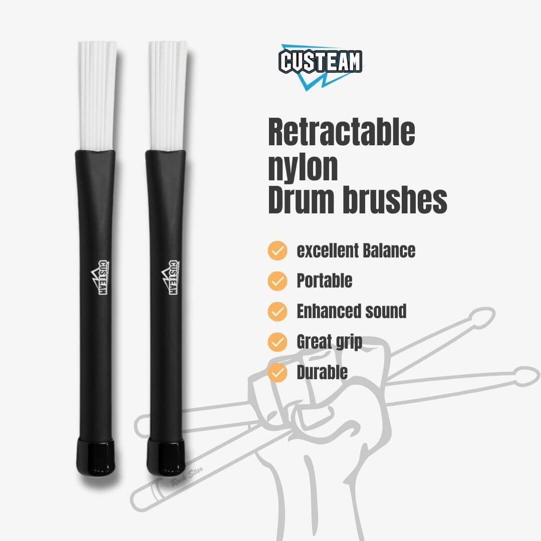 CUSTEAM Retractable Nylon Drum Brushes - Drumsticks - custeam