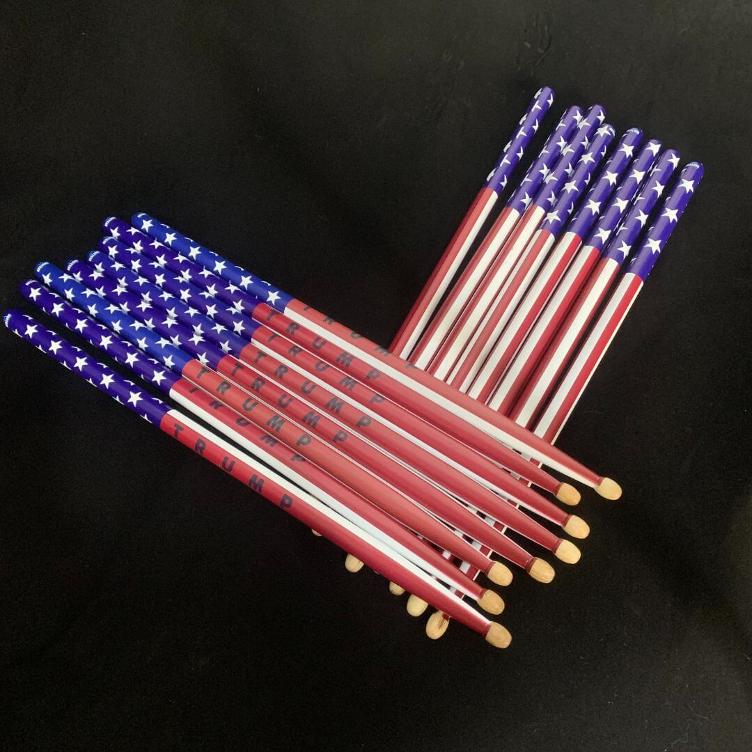 Custom Hickory 5A Drumsticks - American Flag & Trump Supporter Design - Drumsticks - custeam