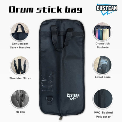 Portable Drum Sticks Bag - Holds up to 4 pairs of drumsticks and mallets - drum sticks bag - custeam