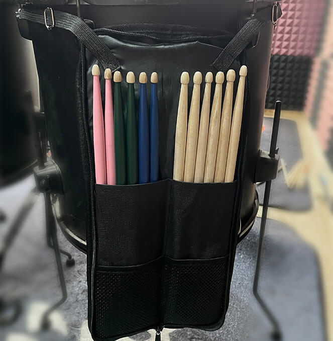 Portable Drum Sticks Bag - Holds up to 4 pairs of drumsticks and mallets - drum sticks bag - custeam